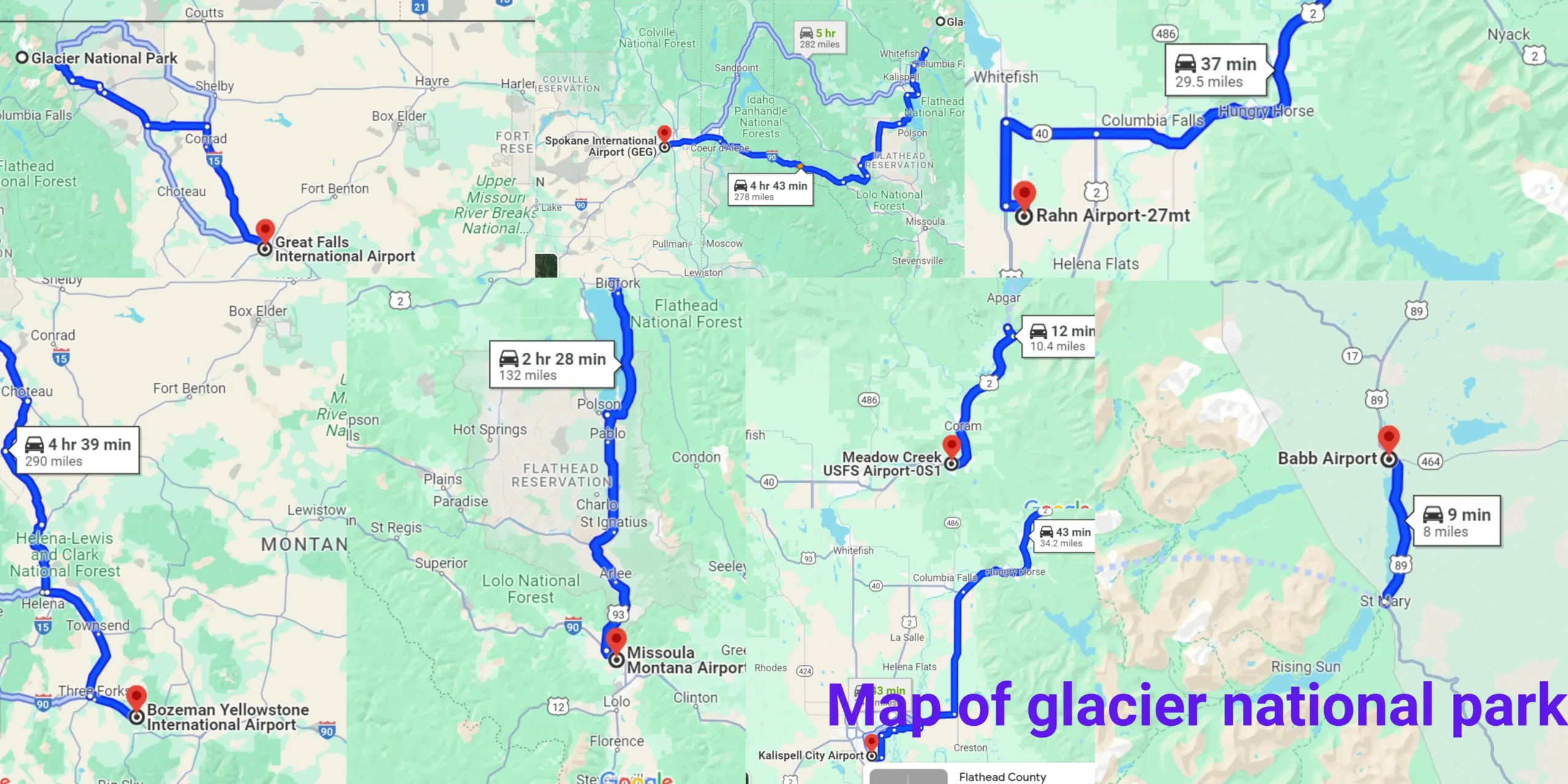 map of glacier national park